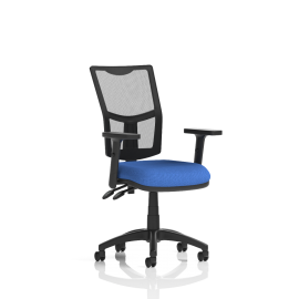 Eclipse Plus II Lever Task Operator Chair Mesh Back With Blue Seat With Height Adjustable Arms