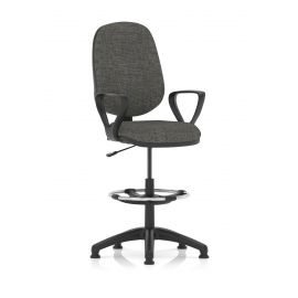 Eclipse Plus I Lever Task Operator Chair Charcoal With Loop Arms With Hi Rise Draughtsman Kit