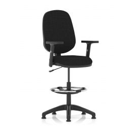 Eclipse Plus I Lever Task Operator Chair Black With Height Adjustable Arms With Hi Rise Draughtsman Kit