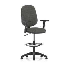 Eclipse Plus I Lever Task Operator Chair Charcoal With Height Adjustable Arms With Hi Rise Draughtsman Kit