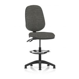 Eclipse Plus II Lever Task Operator Chair Charcoal With Hi Rise Draughtsman Kit