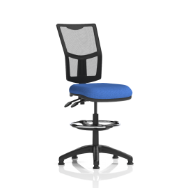 Eclipse Plus II Lever Task Operator Chair Mesh Back With Blue Seat With Hi Rise Draughtsman Kit