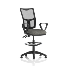Eclipse Plus II Lever Task Operator Chair Mesh Back With Charcoal Seat With loop Arms With Hi Rise Draughtsman Kit