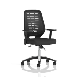 Relay Task Operator Chair Airmesh Seat Black Back With Height Adjustable Arms