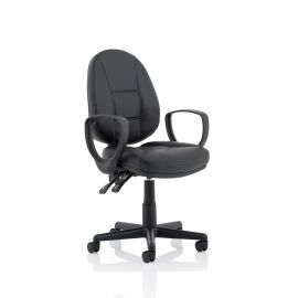 Jackson Black Leather High Back Executive Chair with Loop Arms