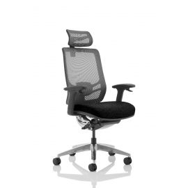 Ergo Click Black Fabric Seat Black Mesh Back with Headrest