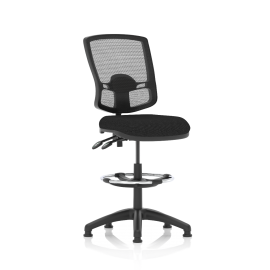 Eclipse Plus II Lever Task Operator Chair Mesh Back Deluxe With Black Seat With Hi RiseDraughtsman Kit