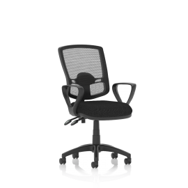 Eclipse Plus II Lever Task Operator Chair Mesh Back Deluxe With Black Seat With loop Arms