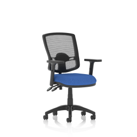 Eclipse Plus II Lever Task Operator Chair Mesh Back Deluxe With Blue Seat With Height Adjustable Arms