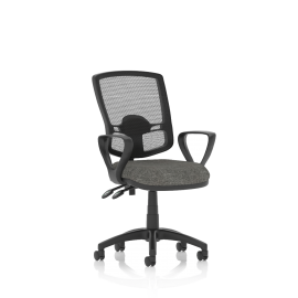 Eclipse Plus II Lever Task Operator Chair Mesh Back Deluxe With Charcoal Seat With loop Arms