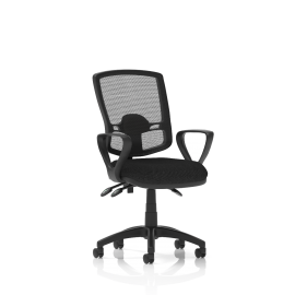 Eclipse Plus III Deluxe Mesh Back With Black Seat With Loop Arms