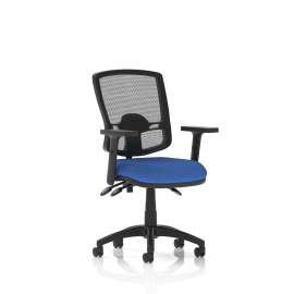 Eclipse Plus III Deluxe Mesh Back With Blue Seat With Height Adjustable Arms