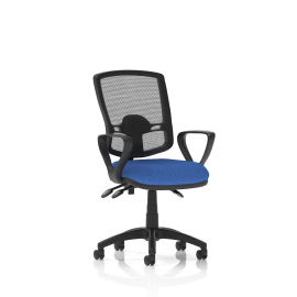 Eclipse Plus III Deluxe Mesh Back With Blue Seat With Loop Arms