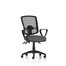 Eclipse Plus III Deluxe Mesh Back With Charcoal Seat With Loop Arms