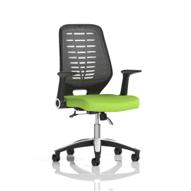 Relay Task Operator Chair Bespoke Colour Silver Back myrrh Green