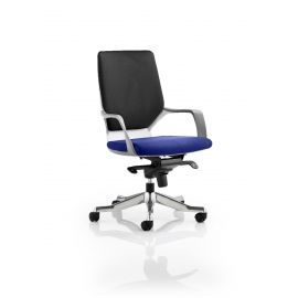 Xenon Executive White Shell Medium Back Bespoke Colour Seat Stevia Blue