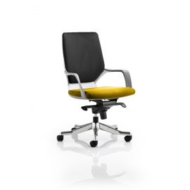 Xenon Executive White Shell Medium Back Bespoke Colour Seat Senna Yellow
