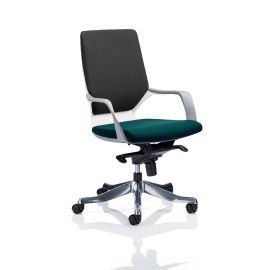 Xenon Executive White Shell Medium Back Bespoke Colour Seat Maringa Teal