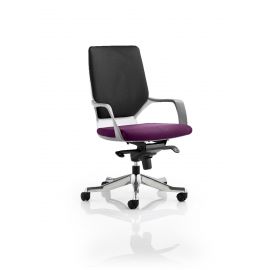Xenon Executive White Shell Medium Back Bespoke Colour Seat Tansy Purple