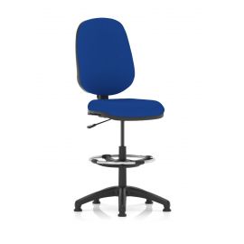 Eclipse Plus I Lever Task Operator Chair Stevia Blue Fully Bespoke Colour With Hi Rise Draughtsman Kit