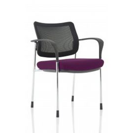 Brunswick Deluxe Mesh Back Chrome Frame Bespoke Colour Seat Tansy Purple With Arms