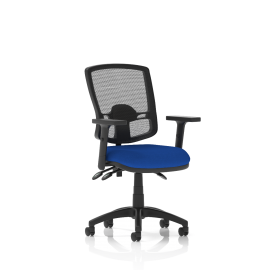 Eclipse Plus III Lever Task Operator Chair Deluxe Mesh Back With Bespoke Colour Seat In Stevia Blue With Height Adjustable Arms