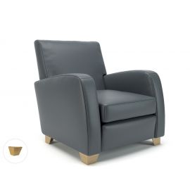 Wynne 81cm Wide Armchair Atlantic Faux Leather Light Wood Feet