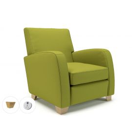 Wynne 81cm Wide Armchair Citron Fabric Light Wood Feet With Socket