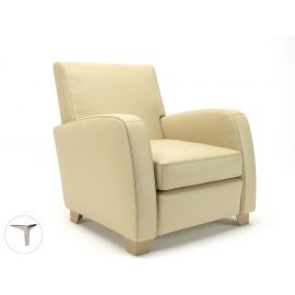 Wynne 81cm Wide Armchair Cream Faux Leather Chrome Feet
