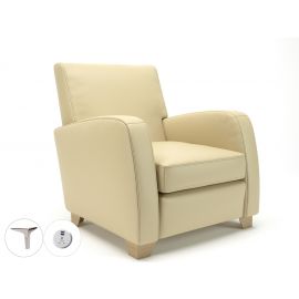 Wynne 81cm Wide Armchair Cream Faux Leather Chrome Feet With Socket