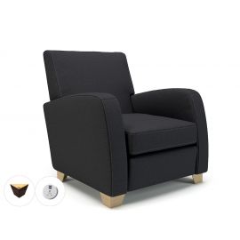 Wynne 81cm Wide Armchair Ebony Fabric Ebony Wood Feet With Socket
