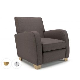 Wynne 81cm Wide Armchair History Fabric Light Wood Feet With Socket