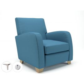 Wynne 81cm Wide Armchair Lagoon Fabric Chrome Feet With Socket