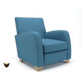 Wynne 81cm Wide Armchair Lagoon Fabric Ebony Wood Feet