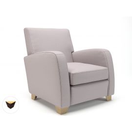 Wynne 81cm Wide Armchair Linen Fabric Ebony Wood Feet