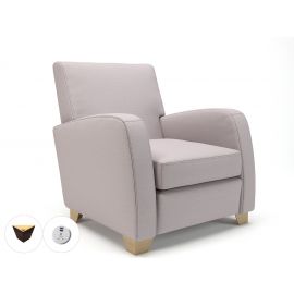 Wynne 81cm Wide Armchair Linen Fabric Ebony Wood Feet With Socket