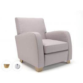 Wynne 81cm Wide Armchair Linen Fabric Light Wood Feet With Socket