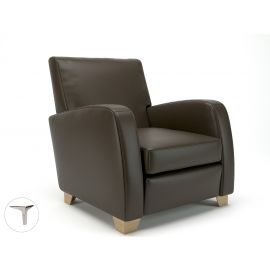 Wynne 81cm Wide Armchair Mocha Faux Leather Chrome Feet