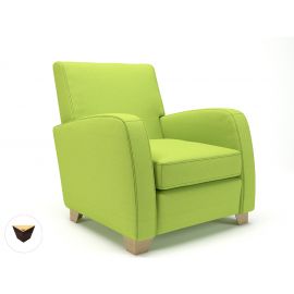 Wynne 81cm Wide Armchair Period Fabric Ebony Wood Feet