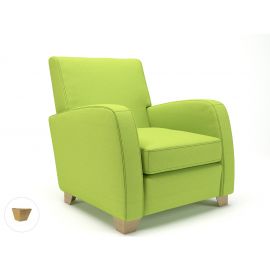 Wynne 81cm Wide Armchair Period Fabric Light Wood Feet