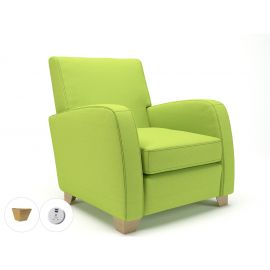 Wynne 81cm Wide Armchair Period Fabric Light Wood Feet With Socket