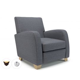 Wynne 81cm Wide Armchair Present Fabric Ebony Wood Feet With Socket