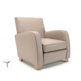 Wynne 81cm Wide Armchair Taupe Faux Leather Chrome Feet