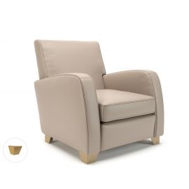 Wynne 81cm Wide Armchair Taupe Faux Leather Light Wood Feet