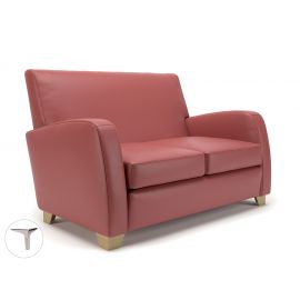 Wynne 132cm Wide Sofa Chilli Faux Leather Chrome Feet