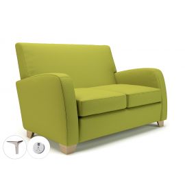 Wynne 132cm Wide Sofa Citron Fabric Chrome Feet With Socket