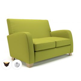 Wynne 132cm Wide Sofa Citron Fabric Ebony Wood Feet With Socket