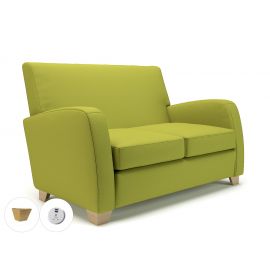 Wynne 132cm Wide Sofa Citron Fabric Light Wood Feet With Socket