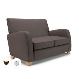 Wynne 132cm Wide Sofa History Fabric Ebony Wood Feet With Socket