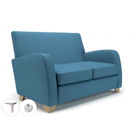 Wynne 132cm Wide Sofa Lagoon Fabric Chrome Feet With Socket